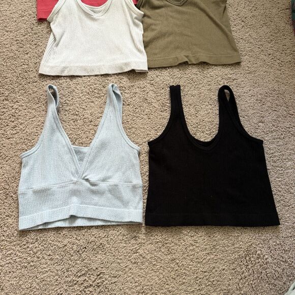 Bundle Of 6 Urban Outfitters Out From Under Ribbed Crop Tank Tops Basic Medium - Picture 5 of 8